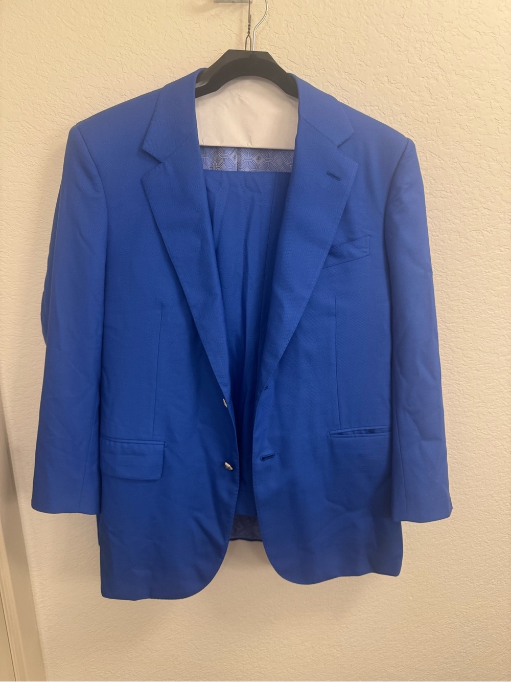 Stefano Ricci Royal Cobalt Blue 2-Piece Suit — 100% Wool